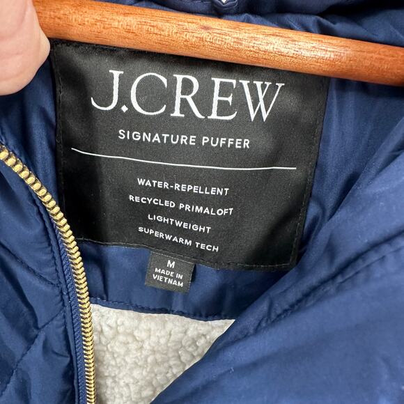 J. CREW Primaloft Quilted sherpa-lined puffer jacket in Navy Blue BM542 // M - Picture 11 of 16